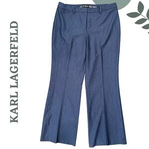 Karl Lagerfeld Paris Wide-Leg Dress Pants – Blue Chambray, Size 16